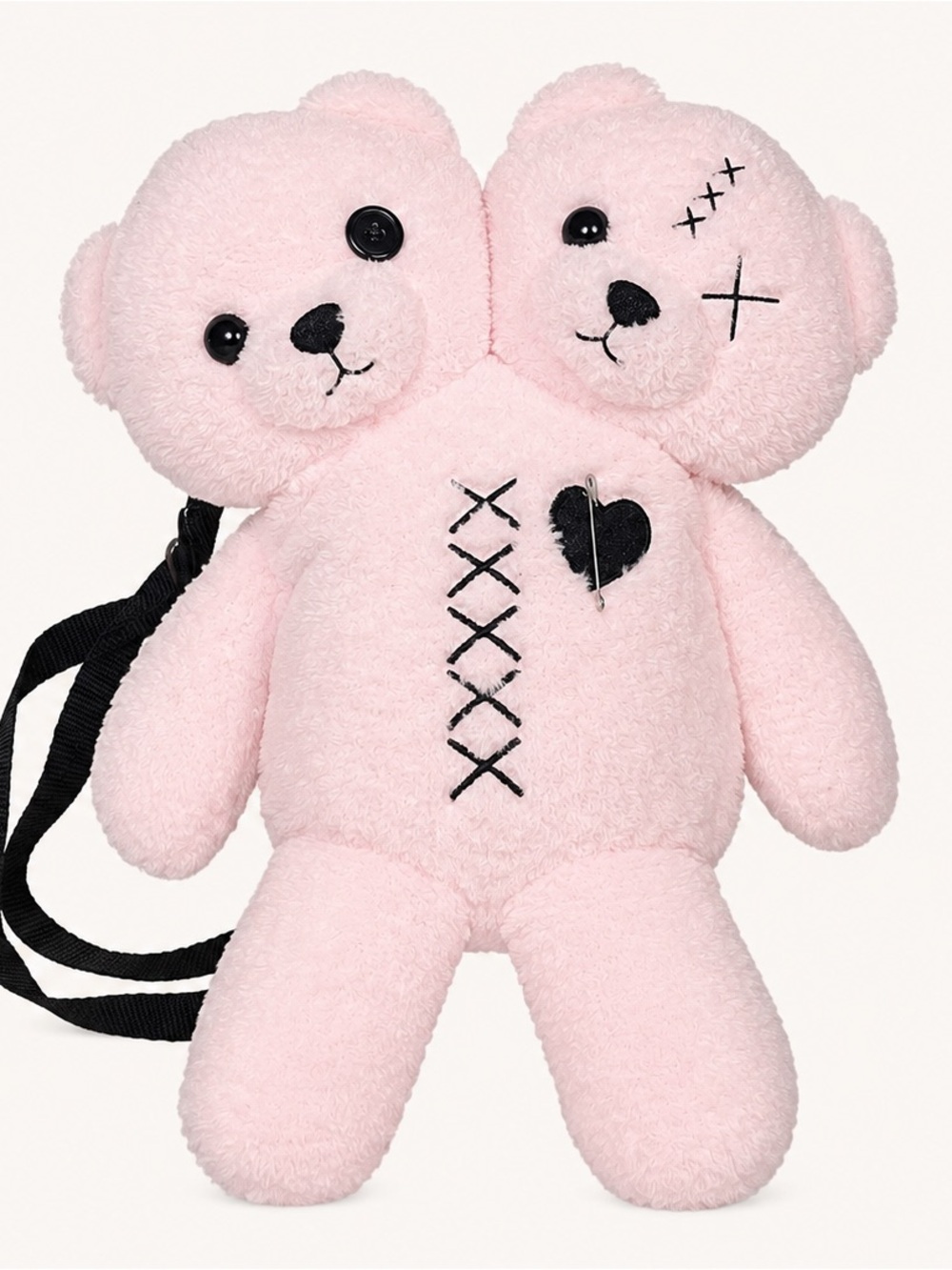 Hot Topic Pink Plush Double Bear Backpack - Picture 2 of 7